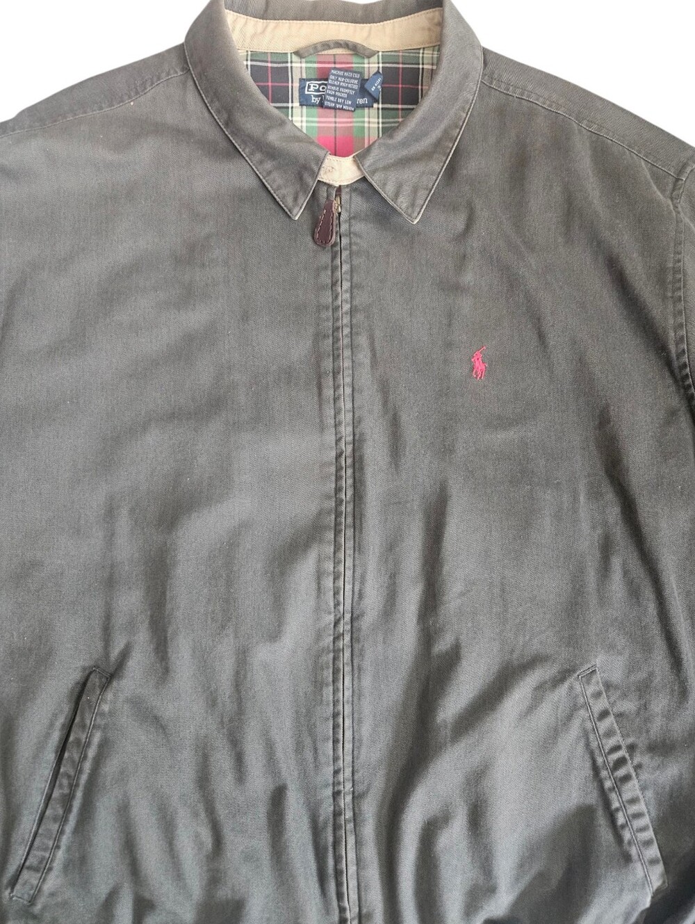Vintage 90s Mens Polo Ralph Lauren Harrington Plaid Lined Jacket XXL Preppy Y2K